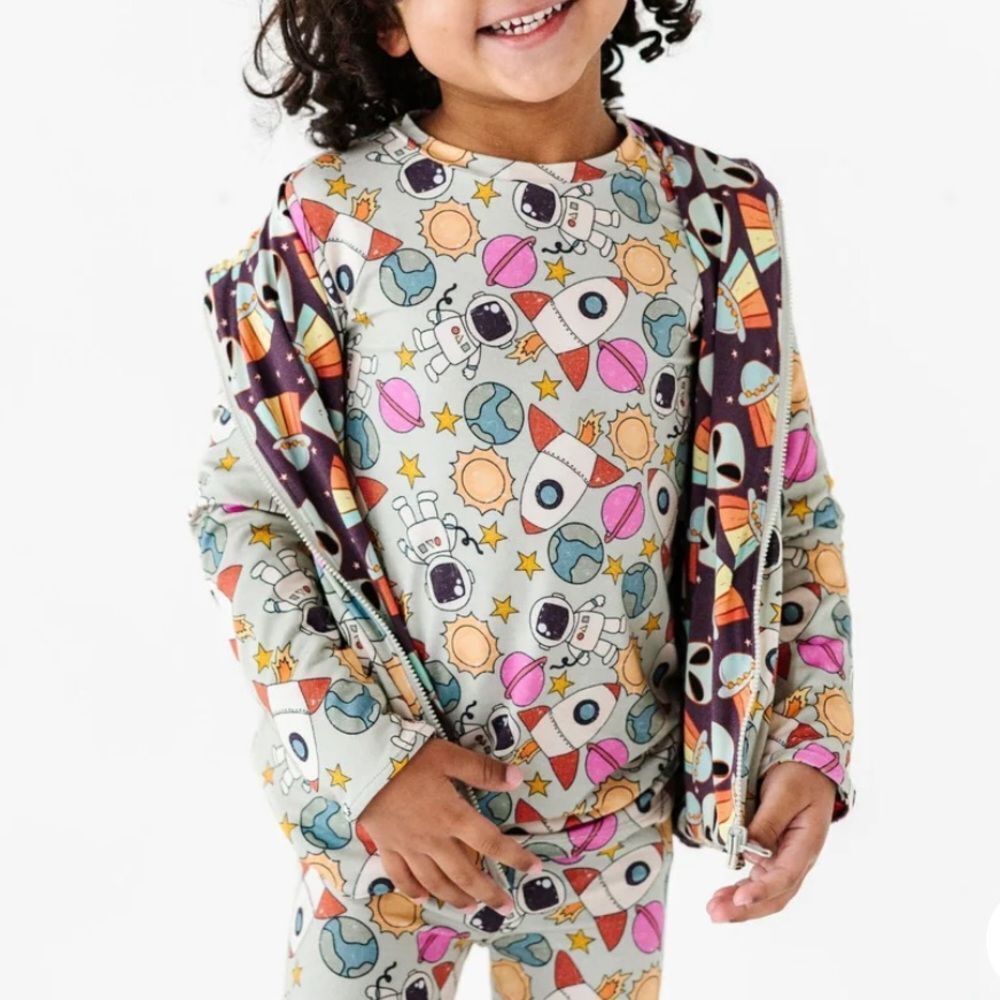 Kids Boutique Bums & Roses Reversible Jacket - Picture 3 of 7